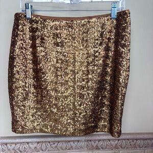 Holiday Cache Gold Sequin Mini Skirt-Sz 4- Fast Shipping